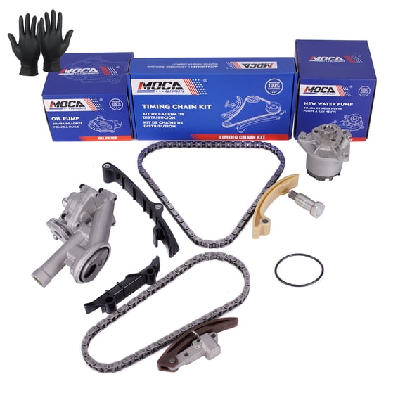 MOCA AUTOPARTS Timing Chain Kit with Oil Water Pump Fit for 1998-2002 Volkswagen Golf Jetta 2.8L VR6 AFP Engine