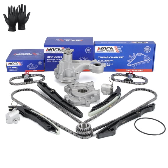 MOCA AUTOPARTS Timing Chain Kit with Oil Water Pump Fit for 2015-2017 Ford F-150 5.0L & 2015-2017 Ford Mustang 5.0L