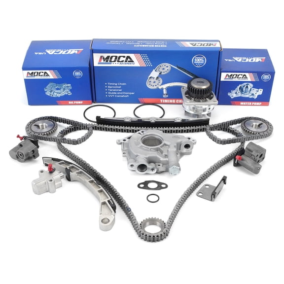 MOCA AUTOPARTS Timing Chain Kit with Oil Water Pump Set Fit for 03-05 Infiniti FX35 G35 & 03-07 Nissan Murano 3.5L V6 VQ35DE