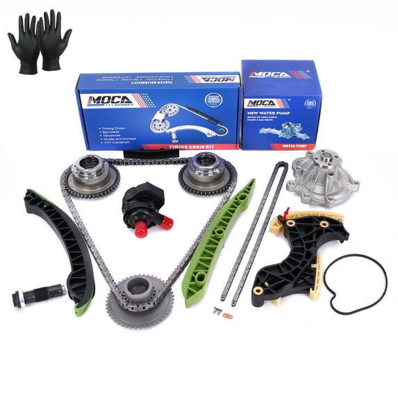 MOCA AUTOPARTS Timing Chain Kit with Primary & Auxiliary Water Pump Fit for 2012-2014 Mercedes-Benz C250 1.8L Turbocharged