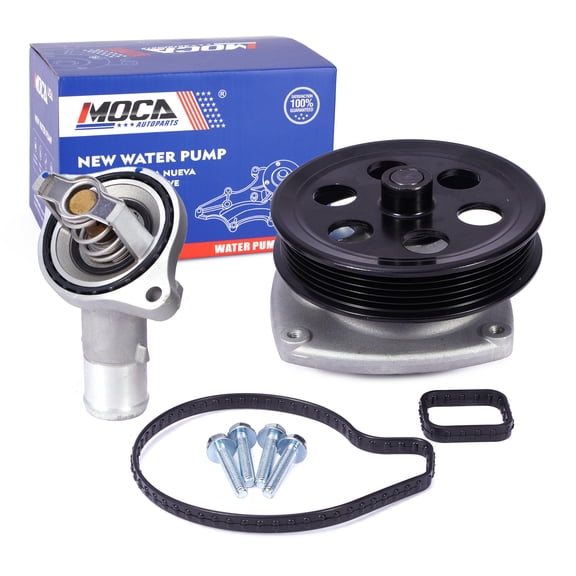MOCA AUTOPARTS Water Pump w/ Thermostat Fit for 2015-2019 Chevrolet Colorado 2.5L & 2015-2019 GMC Canyon 2.5L & 2013-2017 Cadillac ATS 2.5L