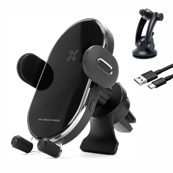 MOCA AUTOPARTS Wireless Car Charger, 15W/10W/7.5W Fast Charging Auto Clamping Car Wireless Charger Air Vent Car Phone Mount Compatible with iPhone 13/13 Pro/12 Pro Max/12 Pro and More