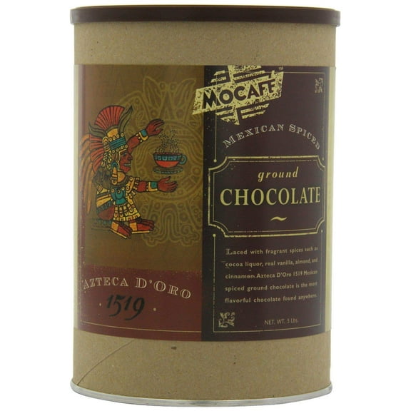 MOCAFE Azteca D'oro 1519 Mexican Spiced Ground Chocolate, 3 Pound Tin