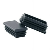 MOCAP Plastic End Cap Tube Plugs for 1" X 2" OD Rectangular Tube - Black 100 pcs.