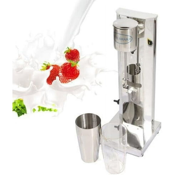 MOCHAG 110V Commercial Electric Milkshake Maker, Stainless Steel Single Head Maker Drink Mixer Blender Machine w/650ml Cups, Household Milk Shaker Electric Stand Mixer for Smoothie Ice Cream, Silver
