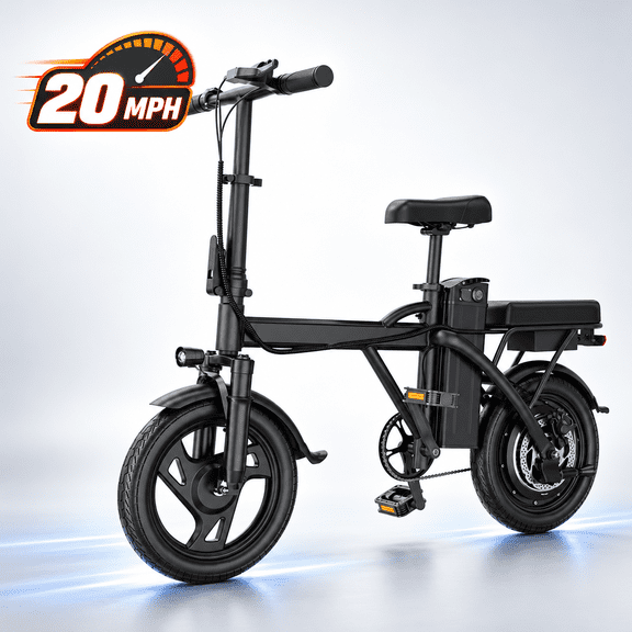 MOCRXO Adult Electric Bike, 14" Fat Tire Ebike, 500W Motor, 48V 5.2Ah 432Wh Battery, Speeds Up to 20 MPH, Class 2 electric Bicycle, UL 2849 Certified, Recommended Age 16 