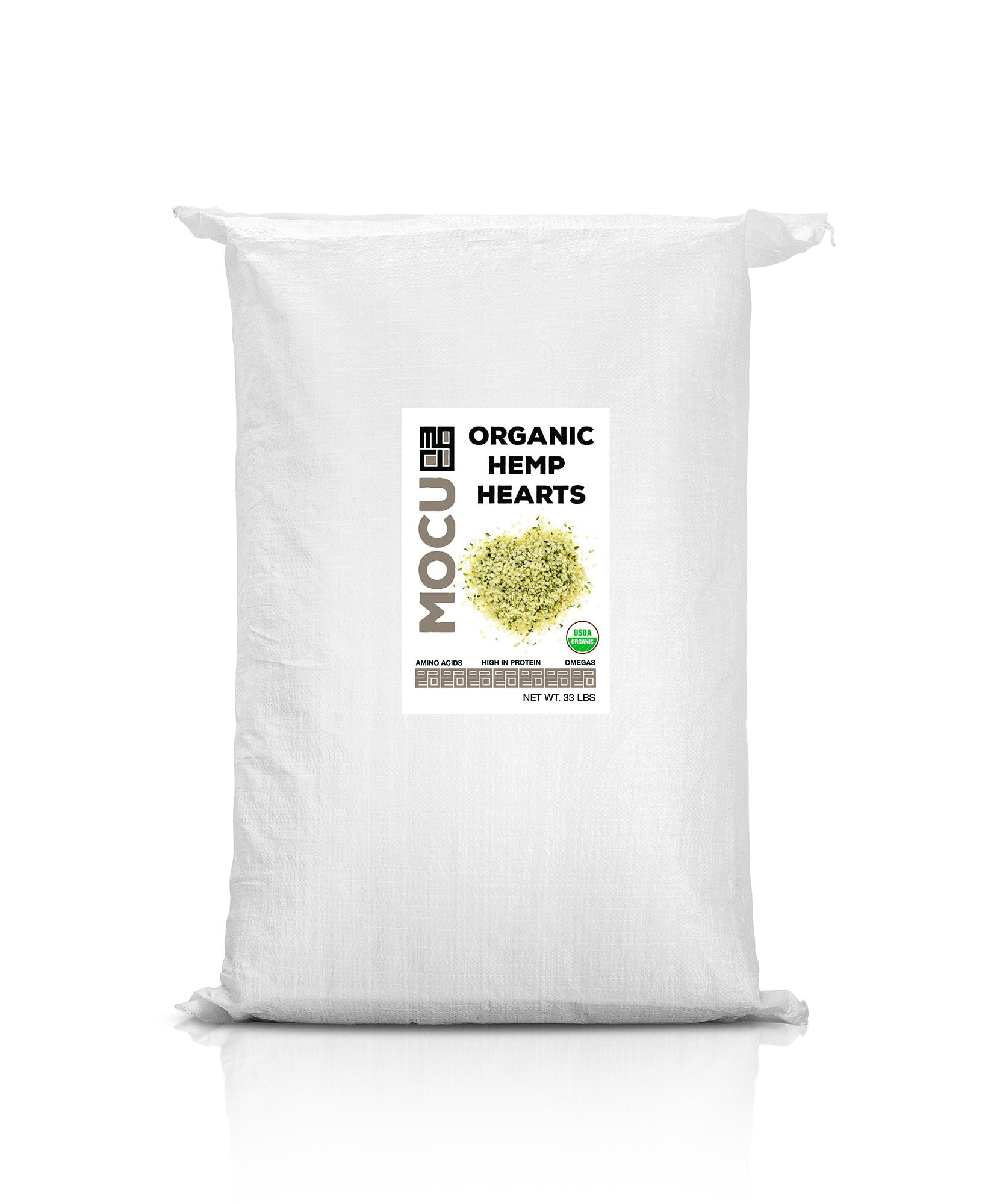 MOCU Certified Organic Hemp Hearts - 33LB Sack