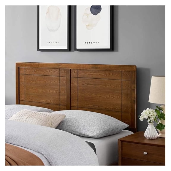 MOD-6221-WAL Archie Full Wood Headboard, Walnut