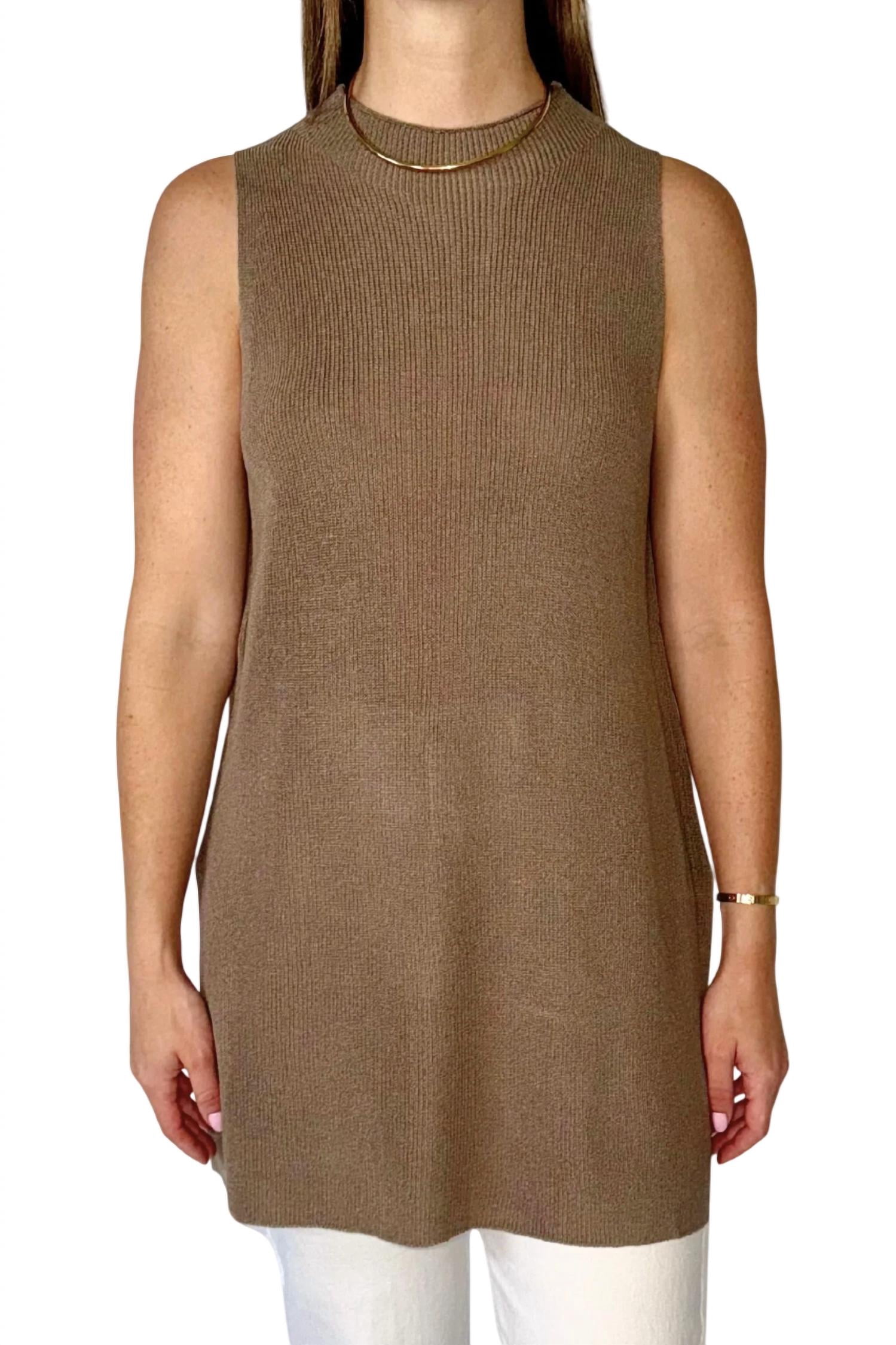 Metal Buckle Slit Knitted Vest Slim Fit Vest Foreign Trade Tup Cardigan