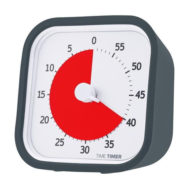 Charcoal Gray 60-Minute Visual Timer with Silicone Cover