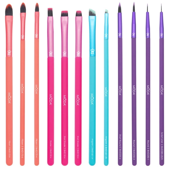 MODA 12pc Bold Artistry Makeup Brush Variety Set