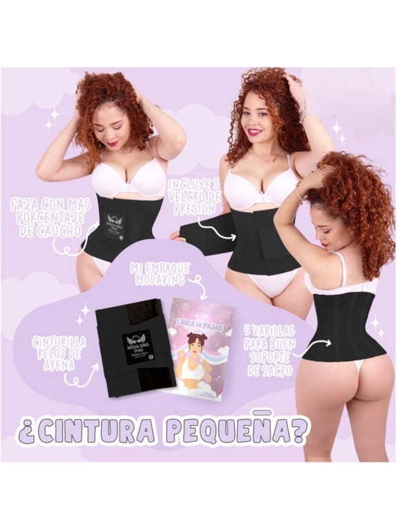 by MODA KING PERU Hourglass Body Shaper Waist Trainer, Women's, Black