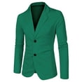 thumbnail image 1 of MODA NOVA Big & Tall Men Solid Color Pockets Long Sleeve Knit Blazer Green XXL, 1 of 6