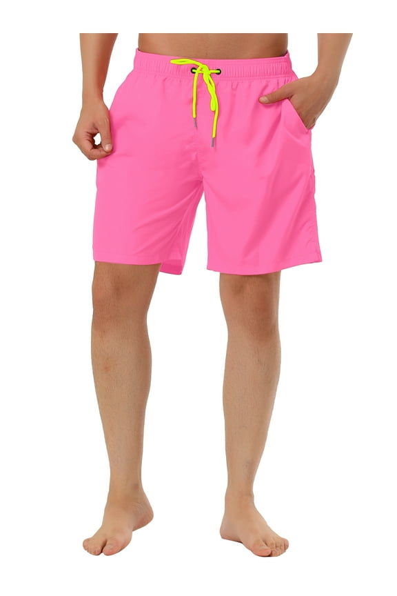 Big & Tall Men's Beach Shorts Drawstring Swimwear Board Shorts Pink LT(US 36)