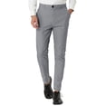 thumbnail image 1 of MODA NOVA Big & Tall Men's Business Pants Checked Printed Slim Fit Trousers Gray 34, 1 of 5