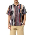 thumbnail image 1 of MODA NOVA Big & Tall Men's Casual Short Sleeves Button Down Striped Shirt Multicolor LT, 1 of 6