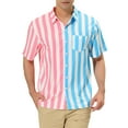 thumbnail image 1 of MODA NOVA Big & Tall Men's Casual Summer Vertical Stripes Patchwork Shirts, 1 of 6