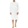 thumbnail image 1 of MODA NOVA Big & Tall Men's Cotton Bathrobe Long Sleeve Nightgowns Dress White XL, 1 of 3