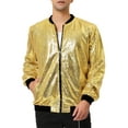 thumbnail image 1 of MODA NOVA Big & Tall Men's Glitter Long Sleeve Zipper up Short Bomber Jacket, 1 of 4