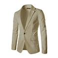 thumbnail image 1 of MODA NOVA Big & Tall Men's Notched Lapel Business Blazer Beige LT, 1 of 6