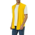 thumbnail image 1 of MODA NOVA Big & Tall Men's Open Front irregular Hem Cardigan Vest Yellow LT, 1 of 5