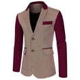 thumbnail image 1 of MODA NOVA Big & Tall Men's Plaid Pattern Button Down Slim Fit Jacket Blazer Burgundy 3XLT, 1 of 5