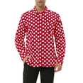 thumbnail image 1 of MODA NOVA Big & Tall Men's Polka Dots Long Sleeve Dress Button Down Shirts Red White L, 1 of 5