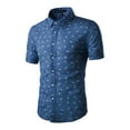 thumbnail image 1 of MODA NOVA Big & Tall Men's Shirts Short Sleeve Button Down Floral Printed Shirt Navy Blue 46, 1 of 6