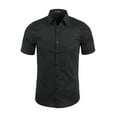 thumbnail image 1 of MODA NOVA Big & Tall Men's Short Sleeves Cotton Polka Dots Button up Shirt Black 50, 1 of 6