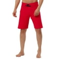 thumbnail image 1 of MODA NOVA Big & Tall Men's Solid Color Drawstring Board Beach Shorts Red LT(US 34), 1 of 5