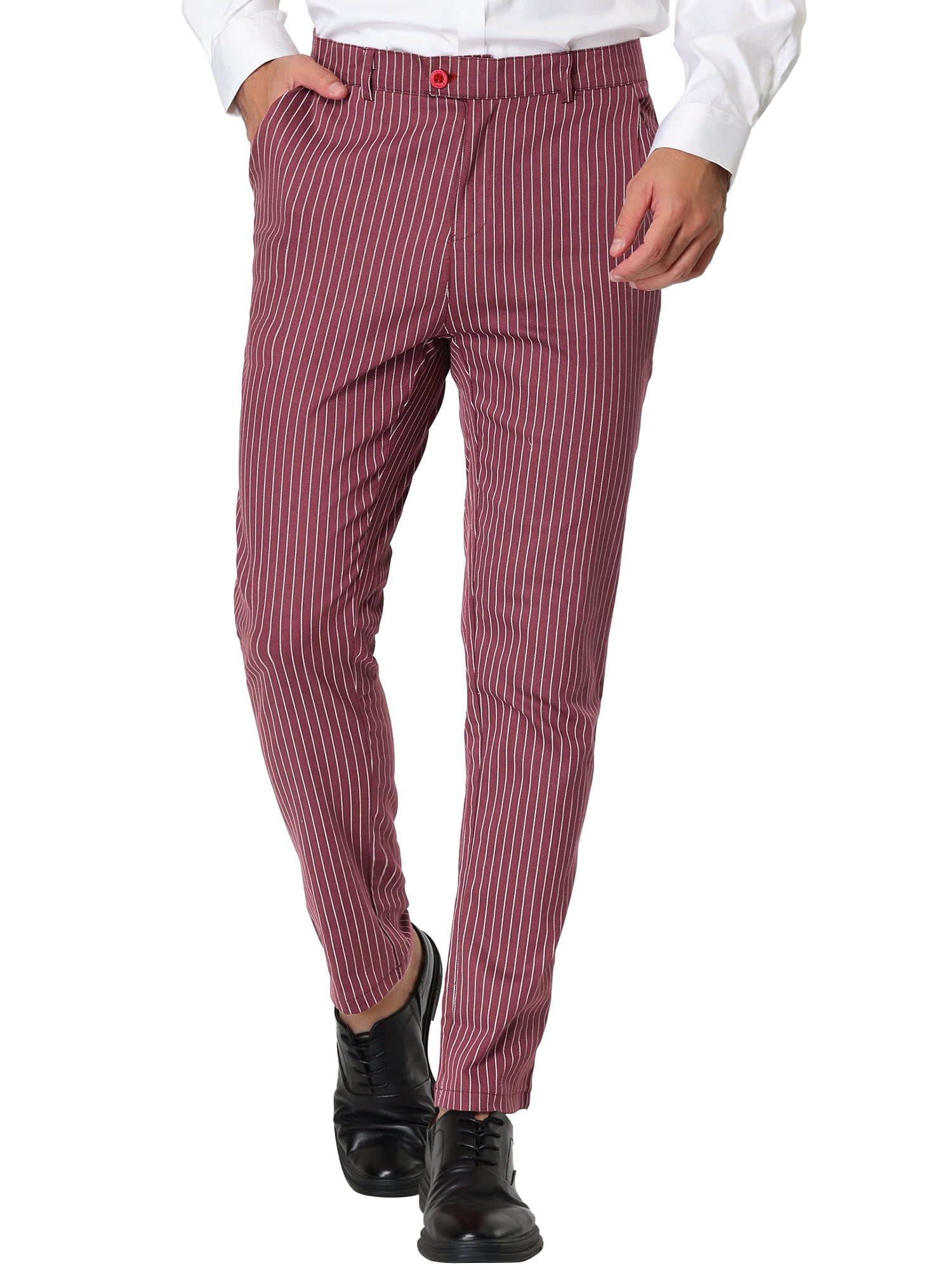 burgundy dress pants big and tall Moda Nova Big & Tall Men's Dress Trousers Flat Front Skinny Business Pants Burgundy 36, Gray