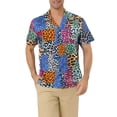 thumbnail image 1 of MODA NOVA Big & Tall Men's Summer Leopard Printed Short Sleeves Beach Shirt Multicolor 2XLT, 1 of 5