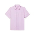 thumbnail image 1 of MODA NOVA Big & Tall Men's Summer Short Sleeve Button Down Stripes Shirts Pink XLT, 1 of 5