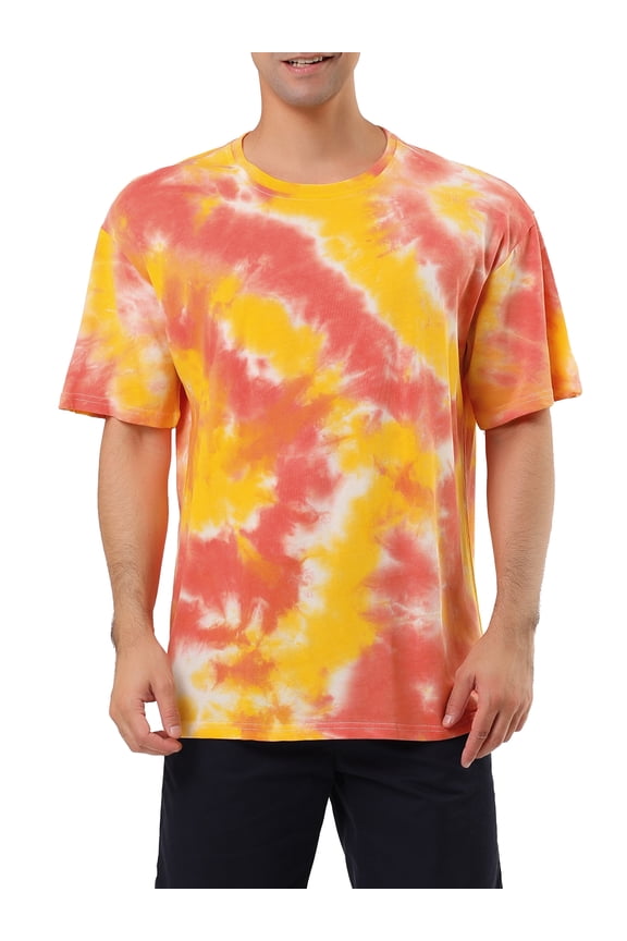 Big & Tall Men's Tie Dye Tee Short Sleeves Hip Hop Printed T-Shirt