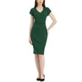 thumbnail image 1 of MODA NOVA Bodycon Dress for Juniors V Neck High Waist Cap Sleeve Sheath Dress, 1 of 5