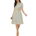 thumbnail image 1 of MODA NOVA Elegant Dress for Juniors Ruffled Peter Pan Collar Midi Dresses, 1 of 5