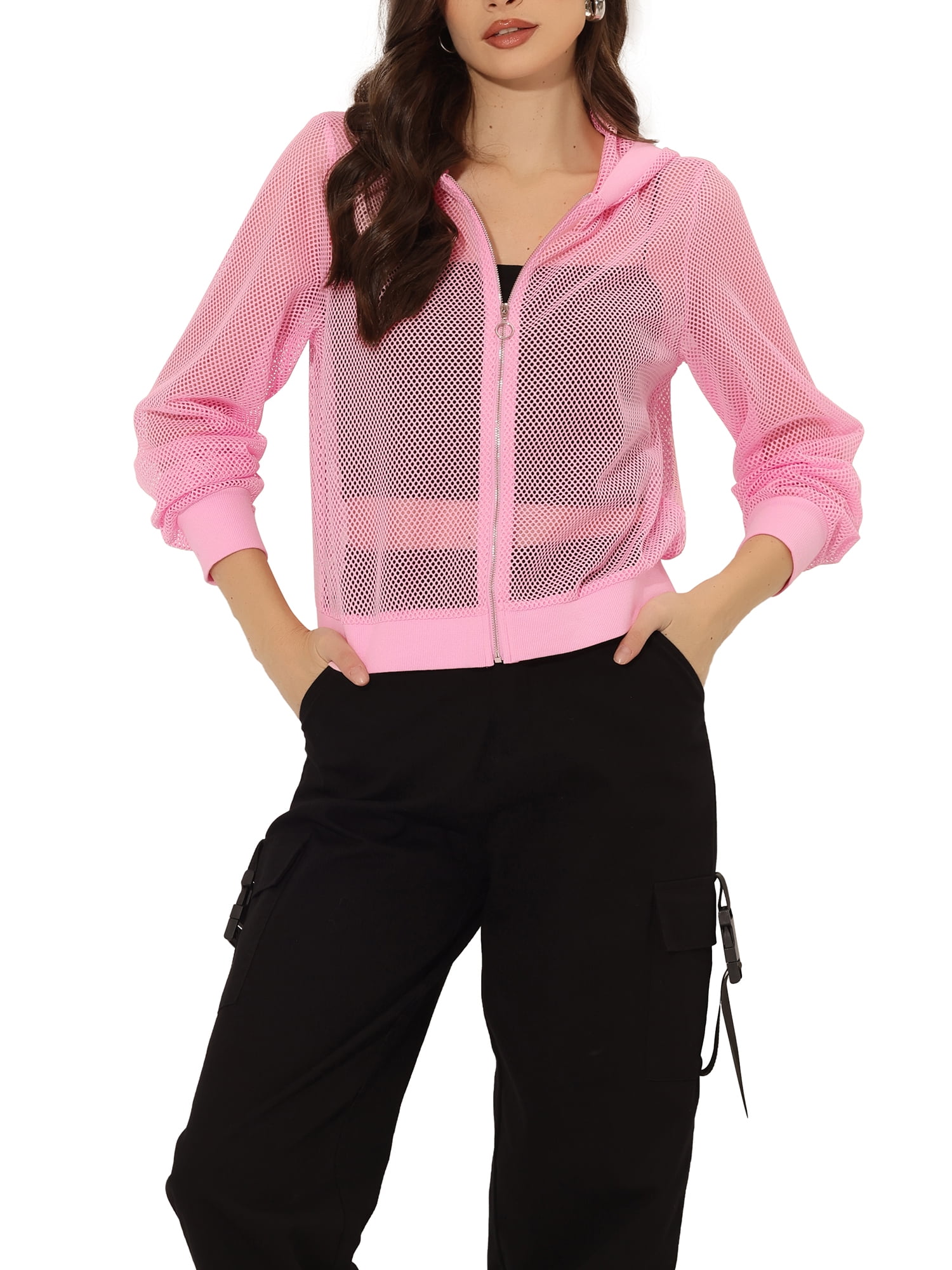 Mesh zip outlet up jacket
