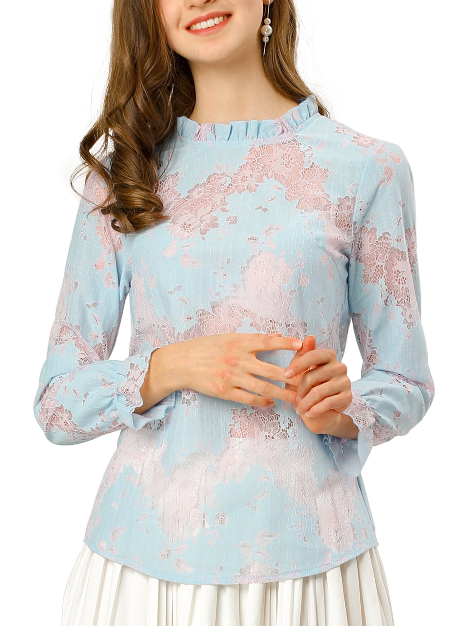 2025 Women's Set Long Sleeve Lace See Through Shirt + Long Pants Street Evening Sexy Two 2Piece Sets Outfits Tracksuit