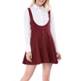 thumbnail image 1 of MODA NOVA Junior's Overall Pinafore Dress Button Decor Above Knee Suspender Skirt, 1 of 7