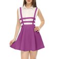 thumbnail image 1 of MODA NOVA Junior's Party Costume Elastic Waist Cut Out A Line Mini Suspender Skirt Dark Purple XL, 1 of 5