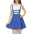 thumbnail image 1 of MODA NOVA Junior's Party Costume Elastic Waist Cut Out A Line Mini Suspender Skirt Royal Blue XS, 1 of 4