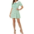 thumbnail image 1 of MODA NOVA Junior's Peter Pan Collar Short Sleeve Floral Mini Dress, 1 of 5