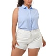thumbnail image 1 of MODA NOVA Junior's Plus Striped Sleeveless Button Down Shirts, 1 of 7