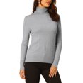 thumbnail image 1 of MODA NOVA Junior's Pullover Sweater Top Long Sleeve Turtleneck Knit Tops, 1 of 5