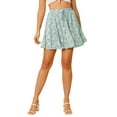 thumbnail image 1 of MODA NOVA Junior's Ruffle Mini Skirt Summer Floral Printed Pleated Skirts, 1 of 5