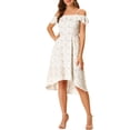 thumbnail image 1 of MODA NOVA Junior's Spaghatti Straps Ruffled Asymmetrical Midi Dress, 1 of 7