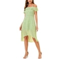 thumbnail image 1 of MODA NOVA Junior's Spaghatti Straps Ruffled Asymmetrical Midi Dress, 1 of 5