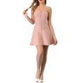 thumbnail image 1 of MODA NOVA Junior's Strapless Exposed Zipper Front Mini a-Line Dress, 1 of 4