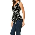 thumbnail image 1 of MODA NOVA Junior's Striped Sleeveless V Neck Wrap Tie Waist Top, 1 of 6