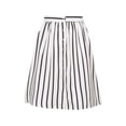 thumbnail image 1 of MODA NOVA Junior's Stripes Button Front Elastic Back A Line Midi Skirt L White, 1 of 6